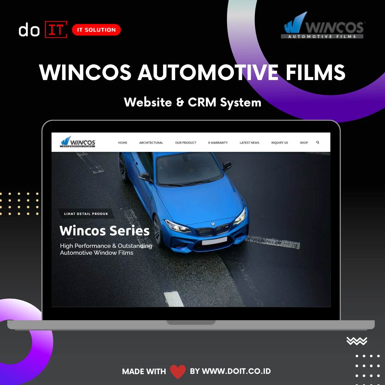 Pengembangan Website & Mobile Apps Wincos Automotive Films oleh doIT