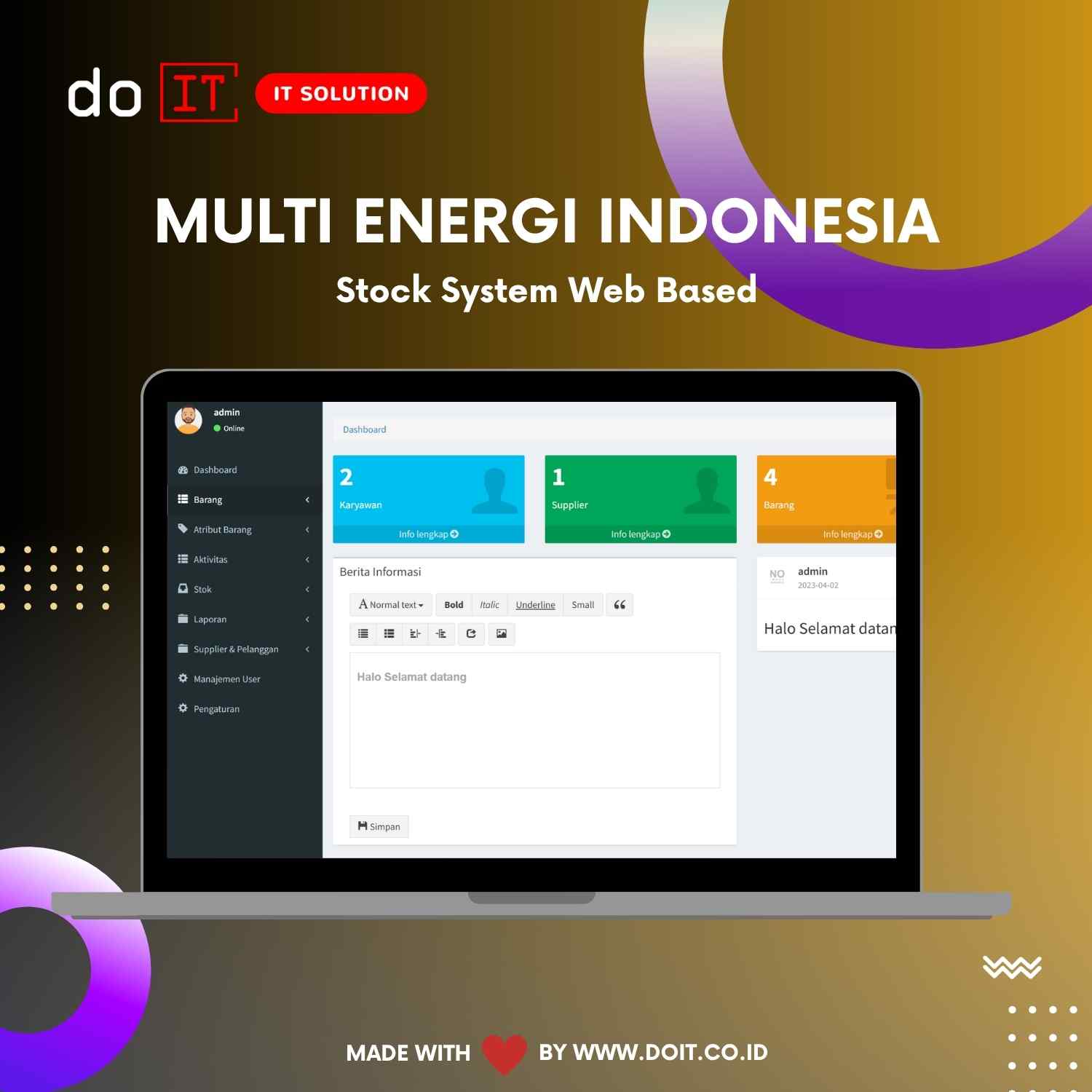 Pembuatan Sistem Stok Barang Web-Based